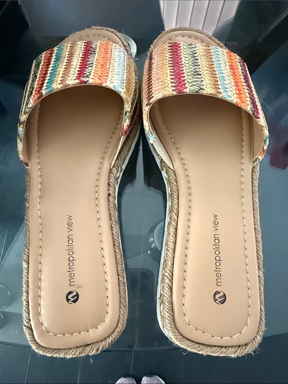 Multicolor Braided Slide Sandals for Women - Picture 2 of 3
